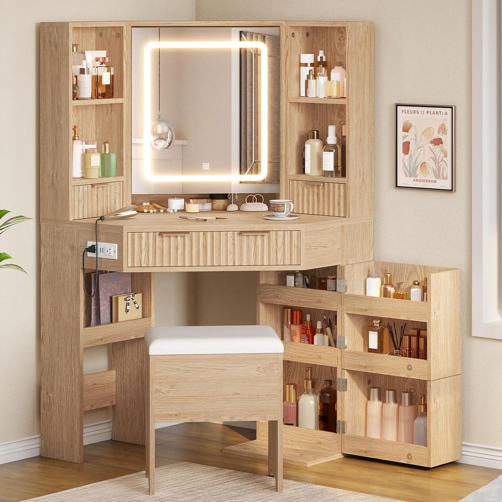 Furniture Lighting & Decor Magazine - BTHST Schminktisch mit Beleuchtung und Ladestation,