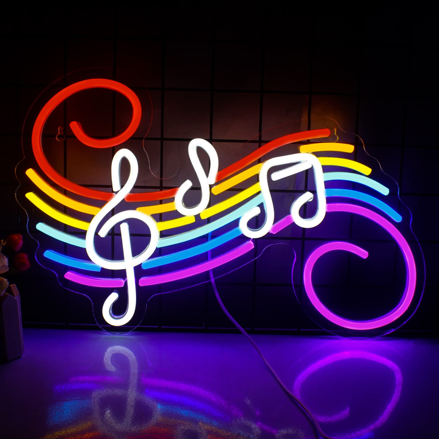 Lighting Decoration For Wedding - Musiknoten Neonschild Anpassbare Farbige Violinschlüssel LED-Neonlicht