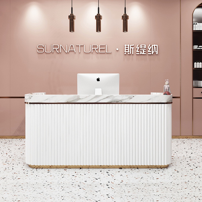 Furniture Lighting & Decor Magazine - Leichte, luxuriöse, moderne Kasse, marmorähnlicher Friseursalon,