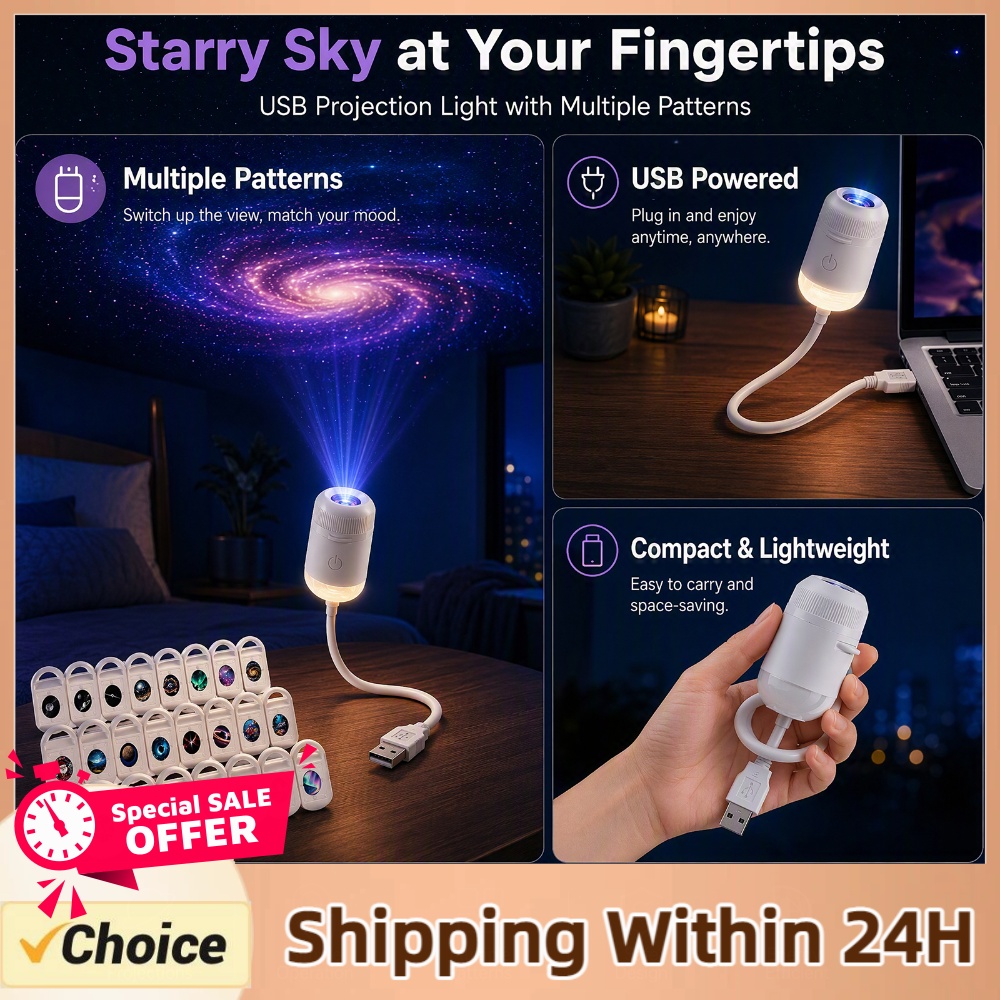 Lighting Decor For Home - USB-Sternenhimmel-Projektorlampe HD Galaxie-Stern- und Ozean-Projektor Nachtlicht