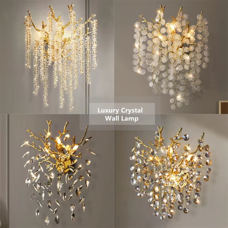Lighting Decoration On Wall - Moderne Luxus Kristall Wand Lampe Wohnzimmer