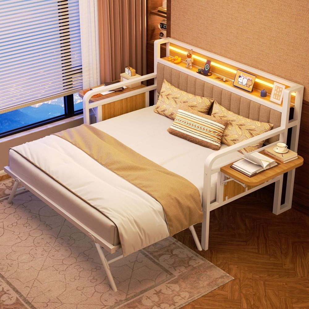 Furniture Lighting & Decor Magazine - Tagesbett mit Ausziehbett und LED-Beleuchtung, robustes