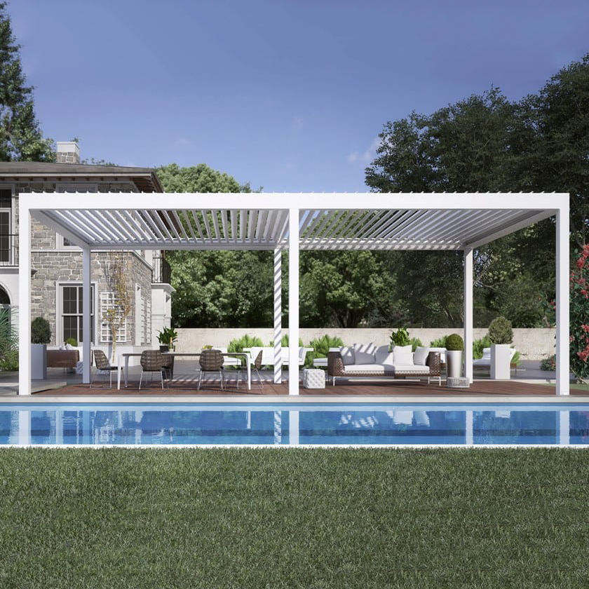 Furniture Lighting & Decor Magazine - Eloxierter Schwimmbad-Pavillon aus Aluminiumlegierung Sonnenschutz und
