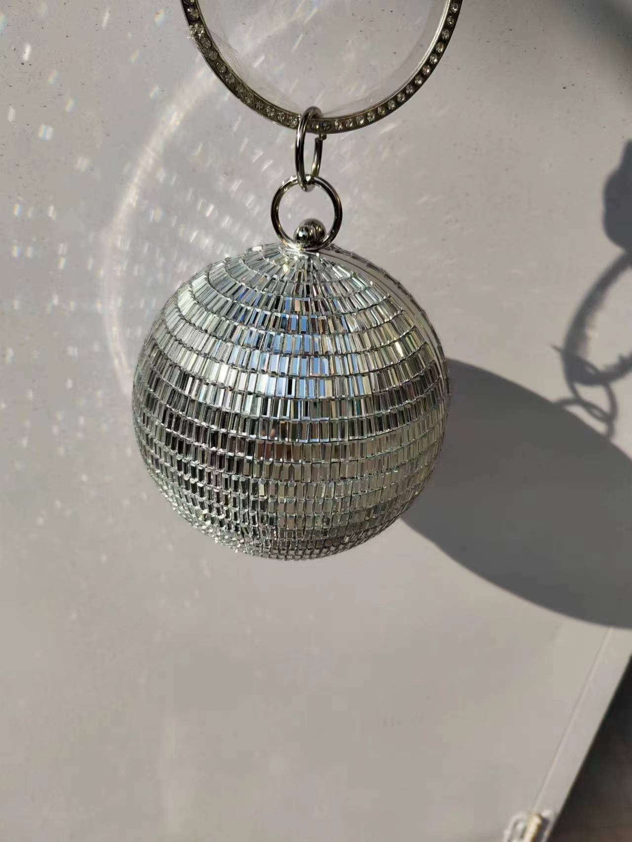Disco Ball Mirror - 2025 High-End-Geldbörse, silberner Disco-Spiegel, reflektierende Kugel,