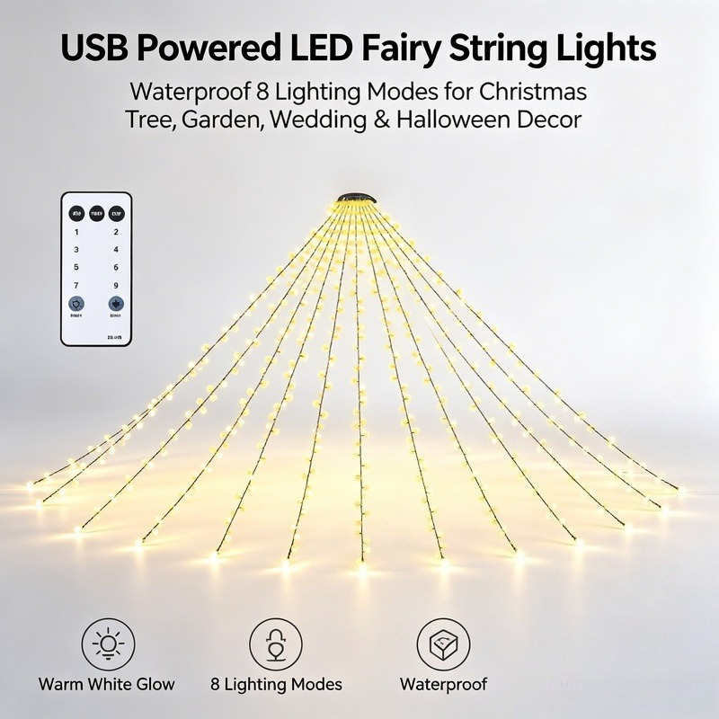 Lighting Decoration For Wedding - USB LED Lichterkette, Wasserdichte Weihnachtsbaumbeleuchtung mit