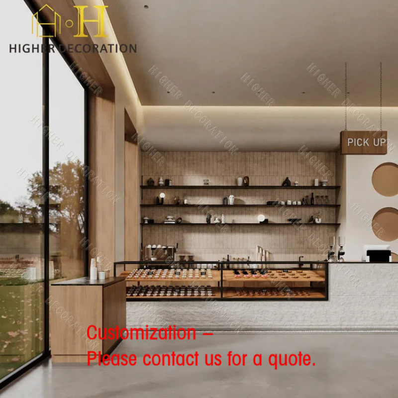 Furniture Lighting & Decor Magazine - Maßgefertigte Bäckerei-Vitrine mit Metallrahmen und Holz,