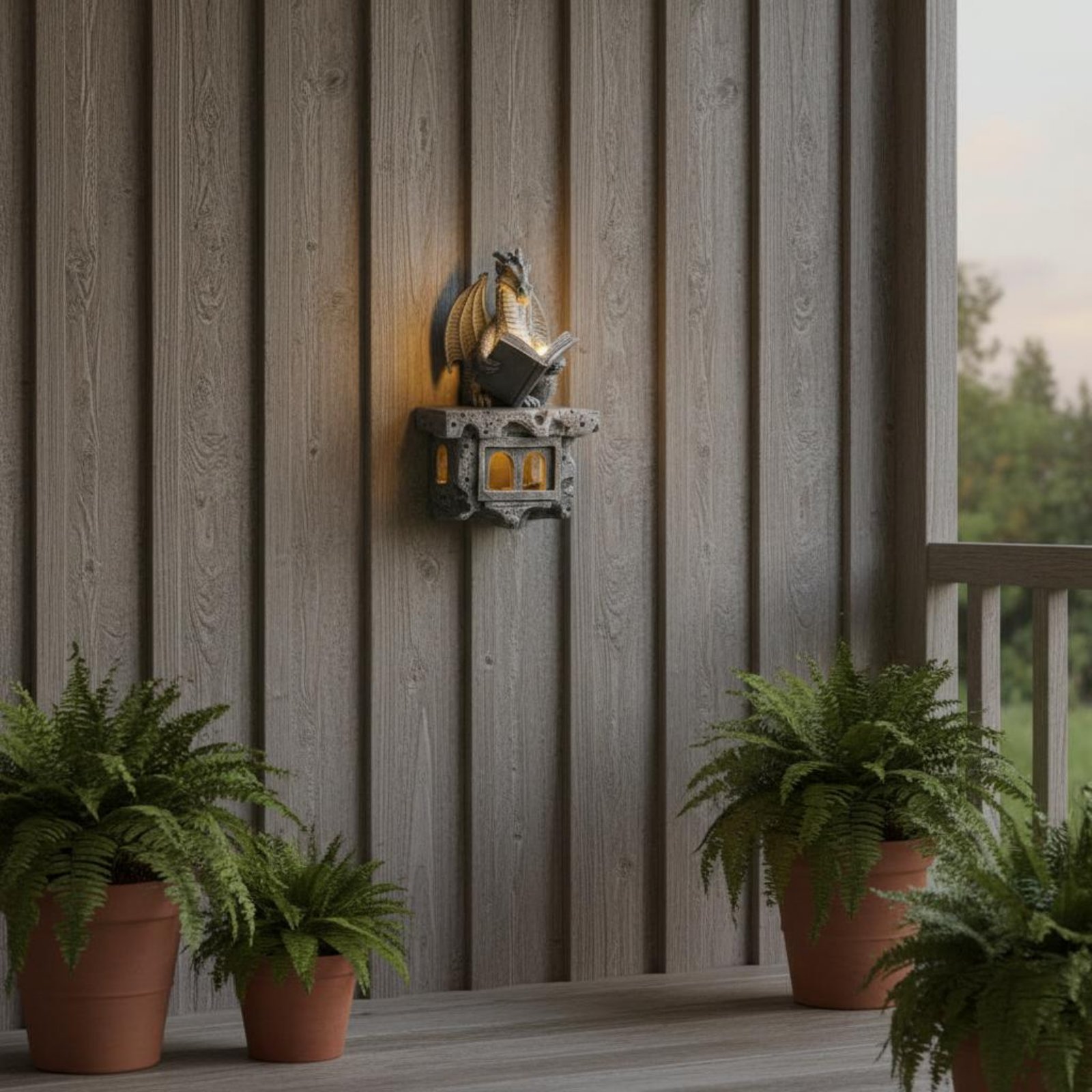 Lighting Decoration On Wall - Solar-Wyvern-Wandleuchte mit automatischer Ein-/Aus-Funktion, Solar-Wyvern-Leuchte, bezaubernde