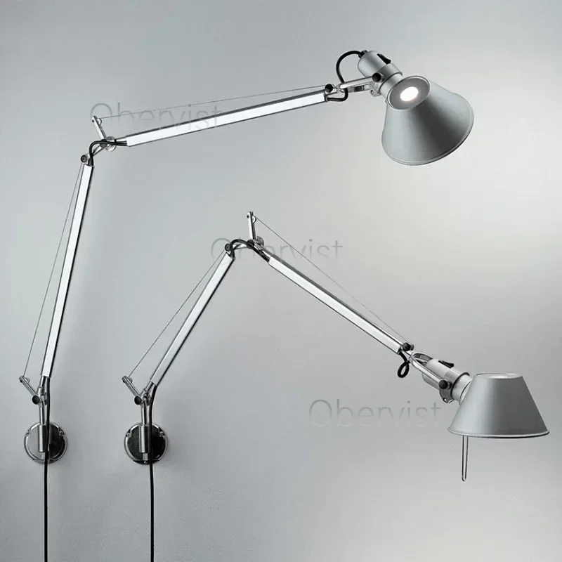 Foyer Lighting Wall Decor - Italienische LED-Wandleuchte mit langem Arm, silberfarben,
