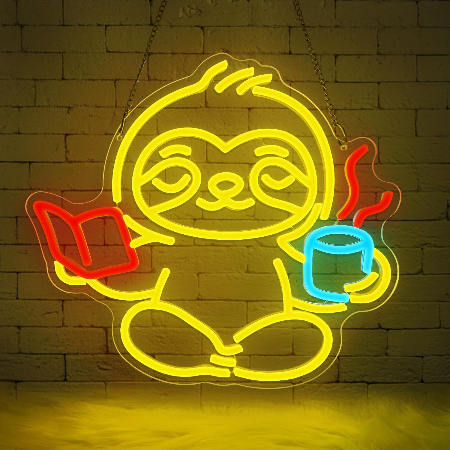 Lighting Decor For Home - Faultier Neon-Schild USB Dimmbares LED-Licht für