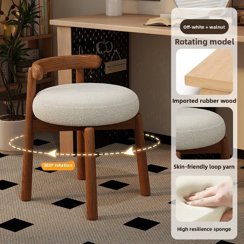 Furniture Lighting & Decor Magazine - Einfacher Drehhocker aus Massivholz, Freizeit-Esszimmerstuhl aus
