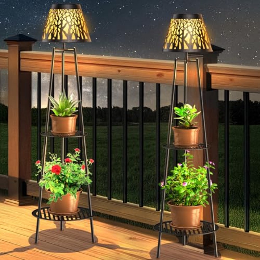 Lighting Decor Outdoor - 2er-Pack Solar-Bodenleuchte für den Außenbereich mit