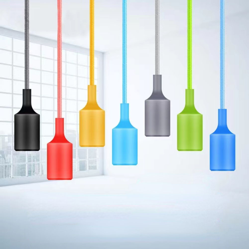 Colour Changing Bulb - Pendelleuchten Moderne einfache Einzelkopf-Silikagel-Pendelleuchten AC90-260V E27-Halter