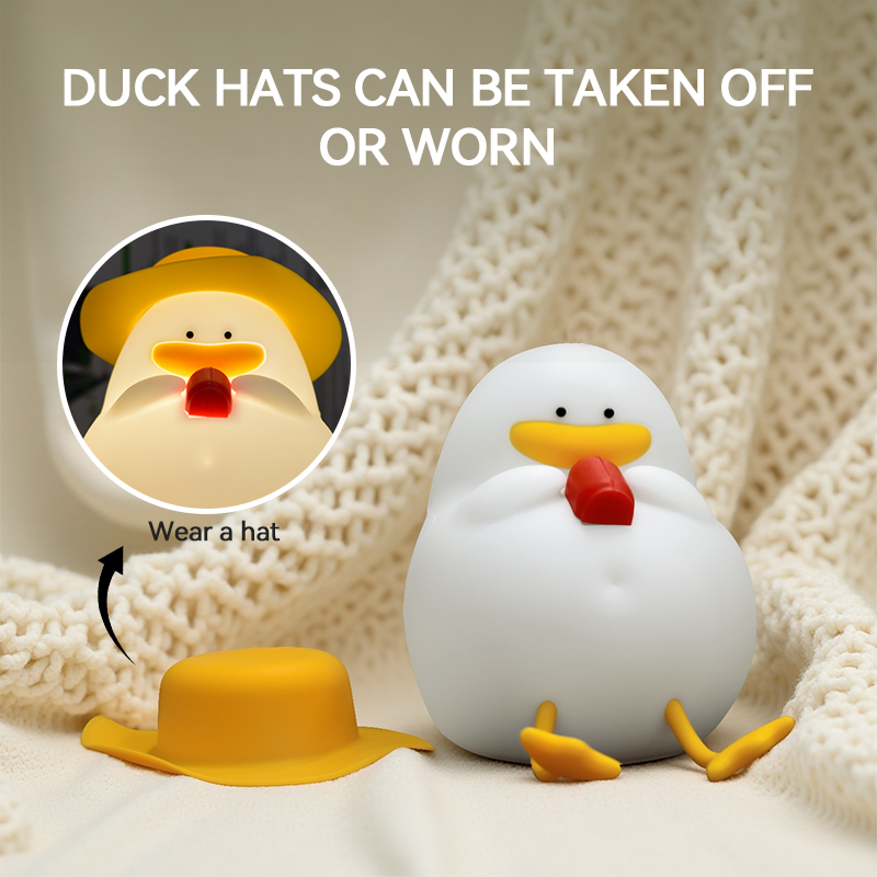 Lighting Decor For Home - Happy Duck Nachtlicht, Touch-Control-Nachttischlampe, aufladbar mit