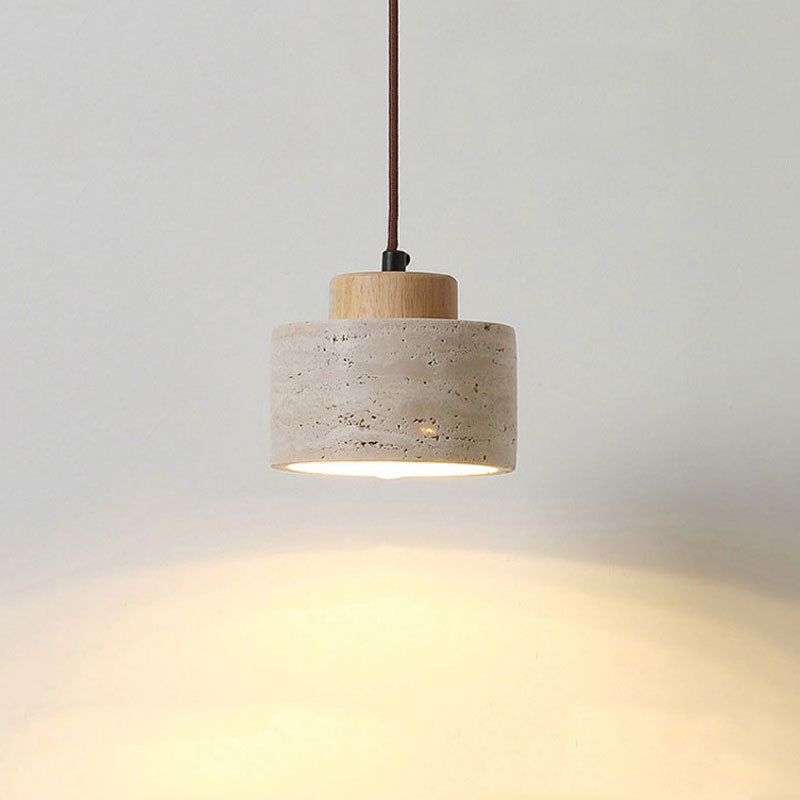 Japanese Lighting Decor - Natürliche gelbe Höhlenstein-Pendelleuchte, japanischer Wabi-Sabi-Stil, Dekor,