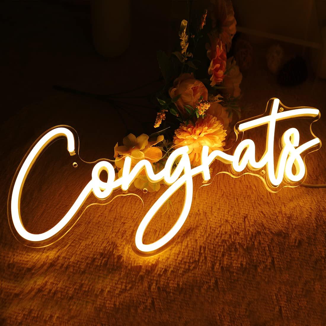 Glückwunsch-Neonschild USB Dim – Lighting Decoration For Wedding Bewertung und Preis