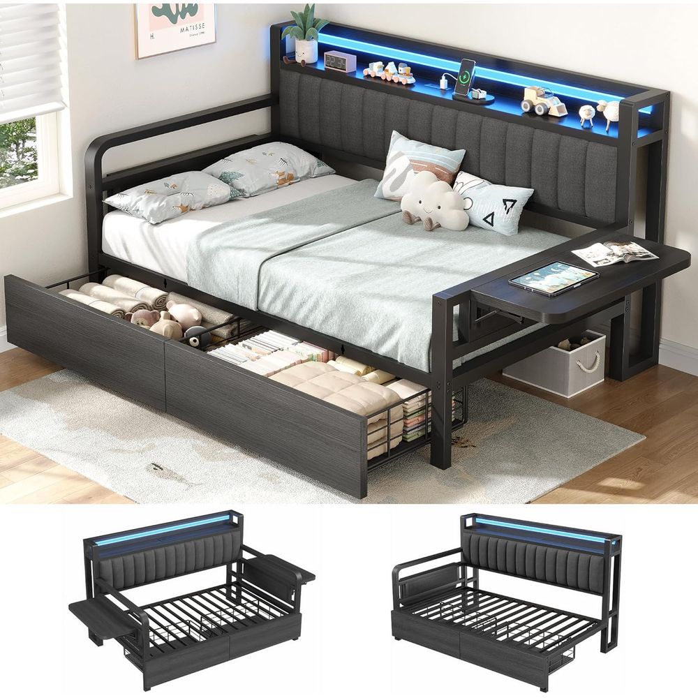 Jevol Twin-Bett mit Stauraum u – Furniture Lighting & Decor Magazine Bewertung und Preis