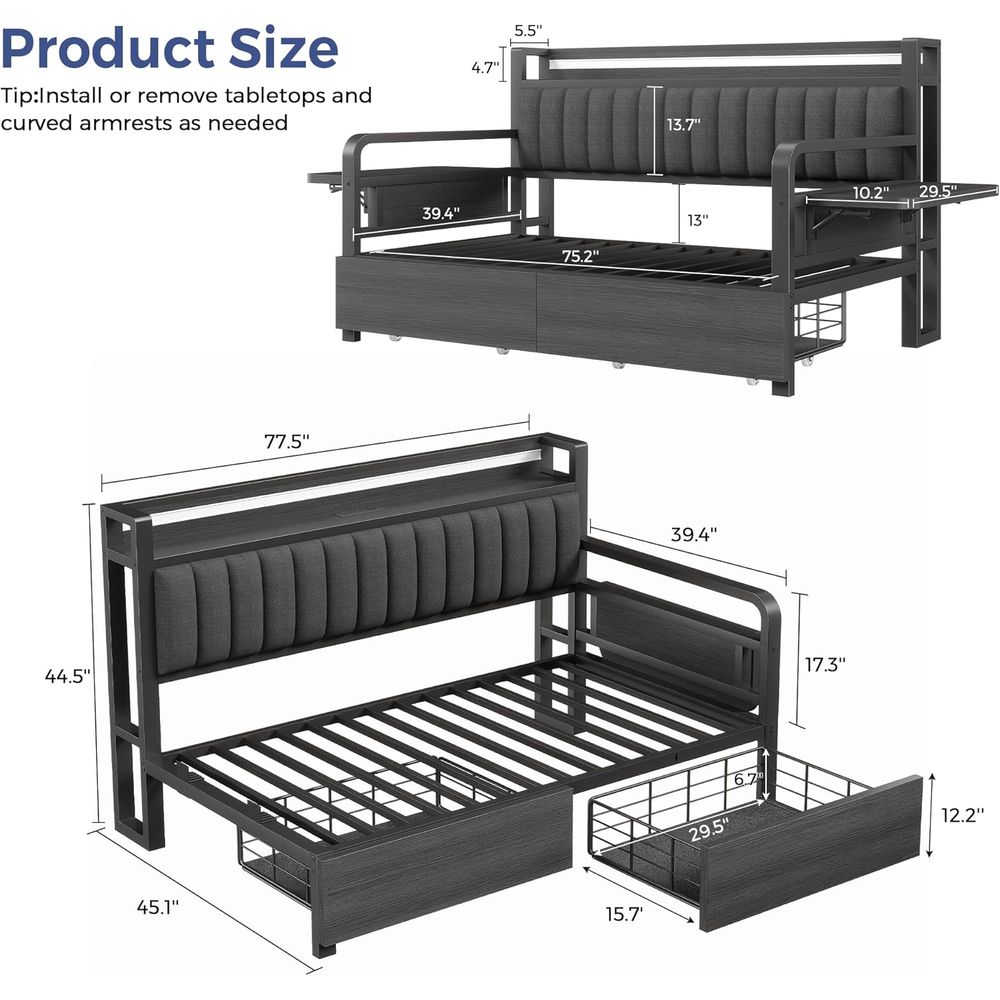 Jevol Twin-Bett mit Stauraum u – Furniture Lighting & Decor Magazine Bewertung und Preis