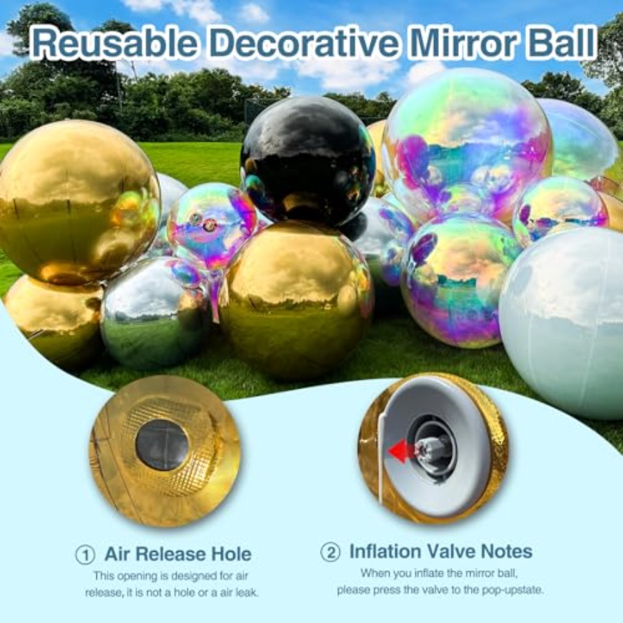 3 Stück Silberne Aufblasbare S – Disco Ball Mirror Bewertung und Preis