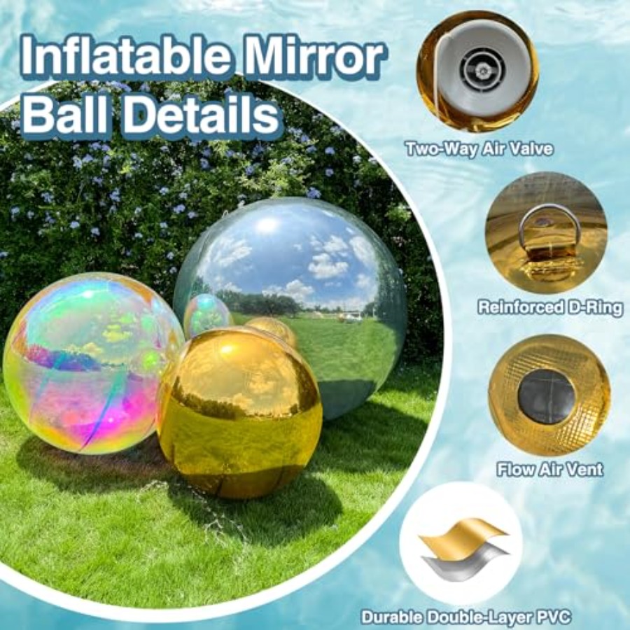 3 Stück Silberne Aufblasbare S – Disco Ball Mirror Bewertung und Preis