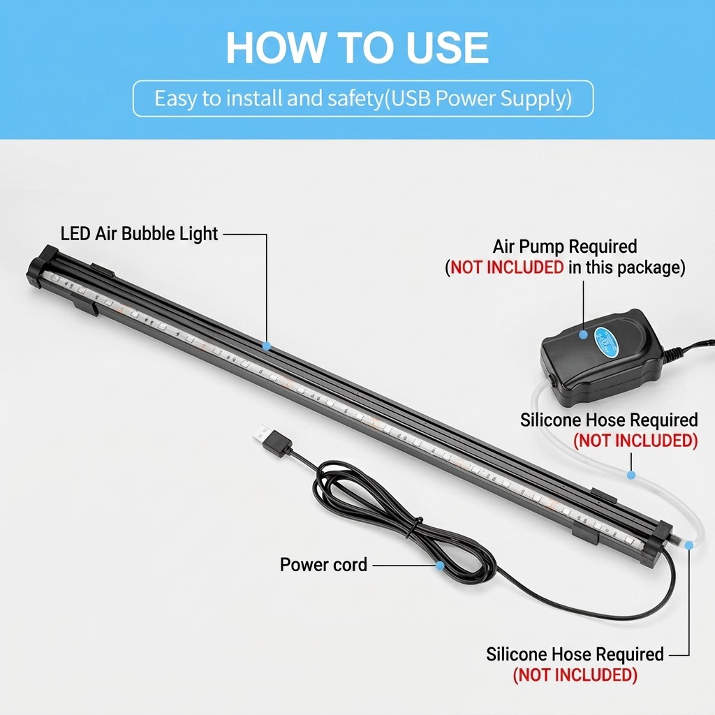 USB LED Aquarium-Luftblasenlic – Colour Changing Bulb Bewertung und Preis
